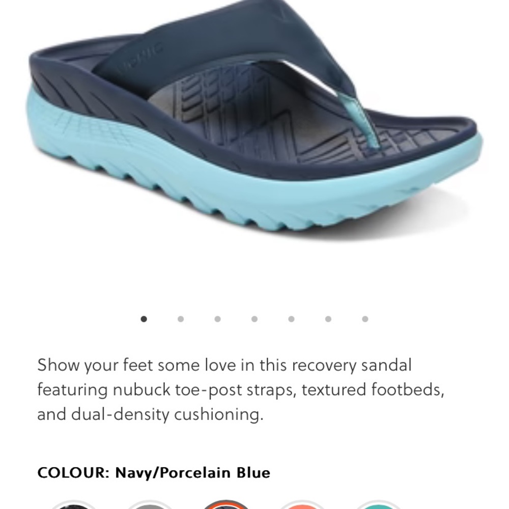 Vionic Navy and Porcelain Blue Recovery Sandal